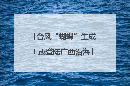 台风“蝴蝶”生成！或登陆广西沿海