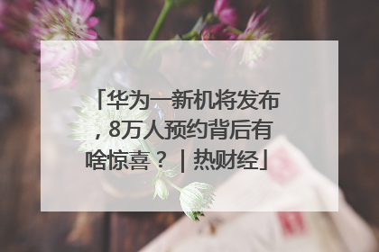 华为一新机将发布，8万人预约背后有啥惊喜？｜热财经