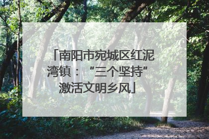 南阳市宛城区红泥湾镇：“三个坚持”激活文明乡风
