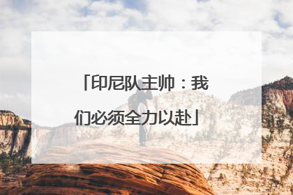印尼队主帅：我们必须全力以赴