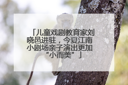 儿童戏剧教育家刘晓邑进驻，今夏江南小剧场亲子演出更加“小而美”