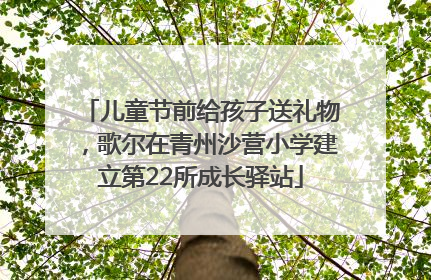 儿童节前给孩子送礼物，歌尔在青州沙营小学建立第22所成长驿站