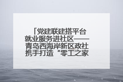 党建联建搭平台 就业服务进社区——青岛西海岸新区政社携手打造“零工之家”就业服务新阵地