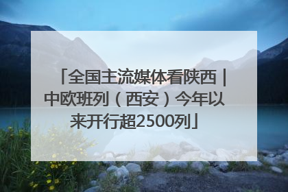 全国主流媒体看陕西｜中欧班列（西安）今年以来开行超2500列