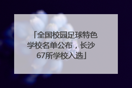 全国校园足球特色学校名单公布，长沙67所学校入选