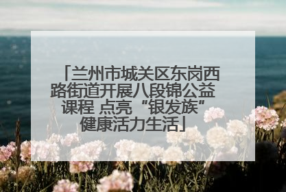 兰州市城关区东岗西路街道开展八段锦公益课程 点亮“银发族”健康活力生活