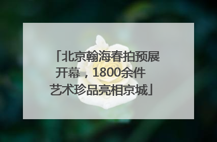 北京翰海春拍预展开幕，1800余件艺术珍品亮相京城