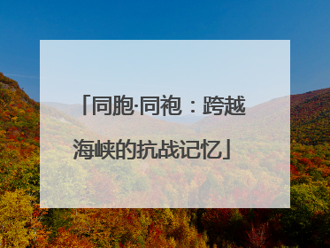 同胞·同袍：跨越海峡的抗战记忆