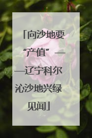 向沙地要“产值”——辽宁科尔沁沙地兴绿见闻