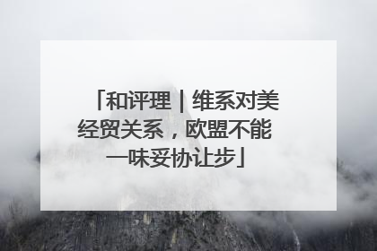 和评理｜维系对美经贸关系，欧盟不能一味妥协让步