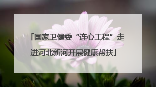 国家卫健委“连心工程”走进河北新河开展健康帮扶