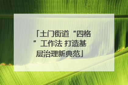 土门街道“四格”工作法 打造基层治理新典范