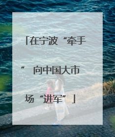 在宁波“牵手” 向中国大市场“进军”