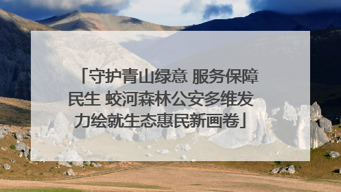 守护青山绿意 服务保障民生 蛟河森林公安多维发力绘就生态惠民新画卷
