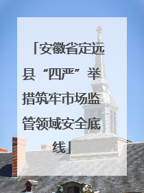 安徽省定远县“四严”举措筑牢市场监管领域安全底线