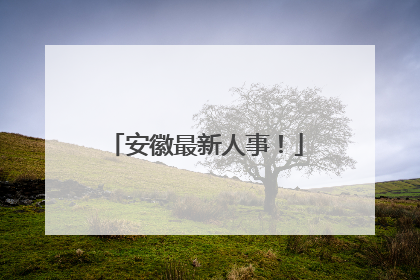 安徽最新人事！