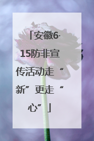 安徽6·15防非宣传活动走“新”更走“心”