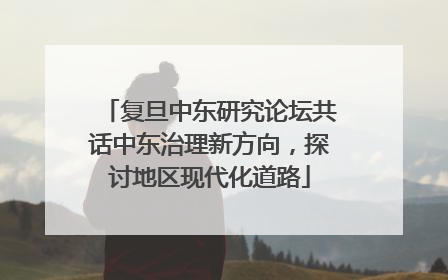 复旦中东研究论坛共话中东治理新方向，探讨地区现代化道路