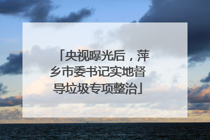 央视曝光后，萍乡市委书记实地督导垃圾专项整治