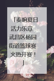 奏响夏日活力乐章 武昌区杨园街道篮球赛火热开赛！
