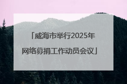 威海市举行2025年网络募捐工作动员会议