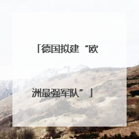 德国拟建“欧洲最强军队”