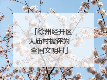 徐州经开区大庙村被评为全国文明村