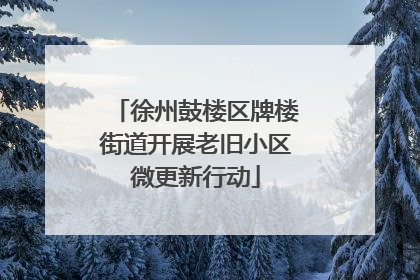 徐州鼓楼区牌楼街道开展老旧小区微更新行动