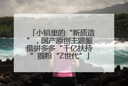小镇里的“新质造”，国产原创主题服借拼多多“千亿扶持”圈粉“Z世代”