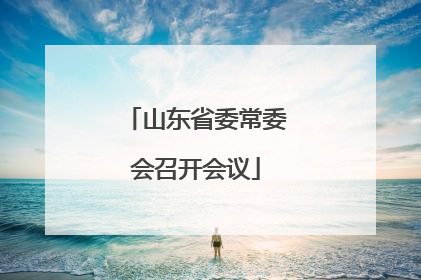 山东省委常委会召开会议