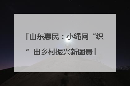 山东惠民：小绳网“织”出乡村振兴新图景