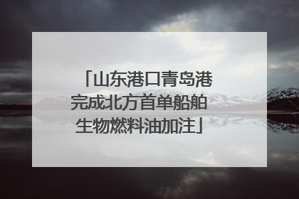 山东港口青岛港完成北方首单船舶生物燃料油加注