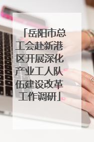 岳阳市总工会赴新港区开展深化产业工人队伍建设改革工作调研