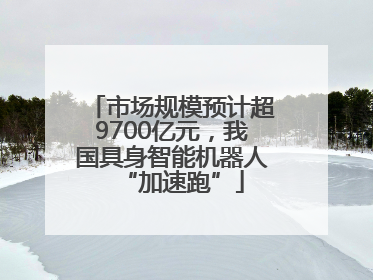 市场规模预计超9700亿元，我国具身智能机器人“加速跑”