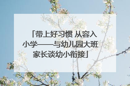 带上好习惯 从容入小学——与幼儿园大班家长谈幼小衔接