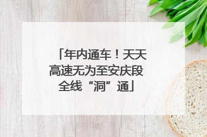 年内通车！天天高速无为至安庆段全线“洞”通