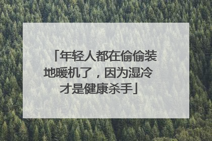 年轻人都在偷偷装地暖机了，因为湿冷才是健康杀手