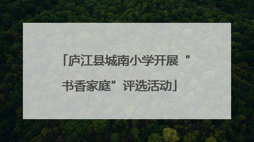 庐江县城南小学开展“书香家庭”评选活动