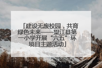 建设无废校园，共育绿色未来——望江县第一小学开展“六五”环境日主题活动