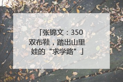 张锦文：350双布鞋，踏出山里娃的“求学路”