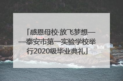 感恩母校·放飞梦想——泰安市第一实验学校举行2020级毕业典礼