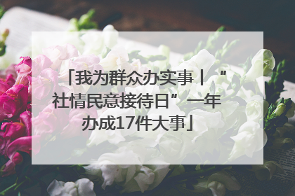我为群众办实事丨“社情民意接待日”一年办成17件大事