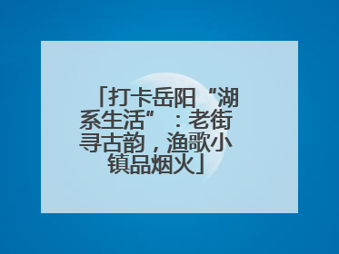 打卡岳阳“湖系生活”：老街寻古韵，渔歌小镇品烟火
