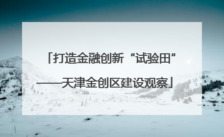打造金融创新“试验田”——天津金创区建设观察