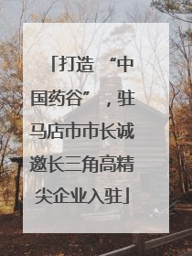 打造 “中国药谷”，驻马店市市长诚邀长三角高精尖企业入驻