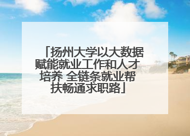 扬州大学以大数据赋能就业工作和人才培养 全链条就业帮扶畅通求职路