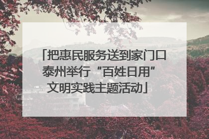 把惠民服务送到家门口 泰州举行“百姓日用”文明实践主题活动