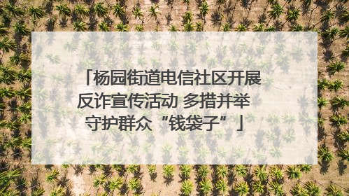杨园街道电信社区开展反诈宣传活动 多措并举守护群众“钱袋子”