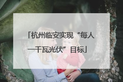 杭州临安实现“每人一千瓦光伏”目标