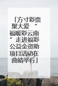 方寸彩票聚大爱 “福暖彩云南”走进福彩公益金资助项目活动在曲靖举行